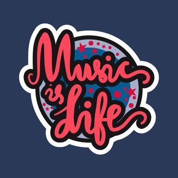 Vintage World Music Day Lettering for Banner and Badge. Sticker, Poster, Card Design Template. Vector
