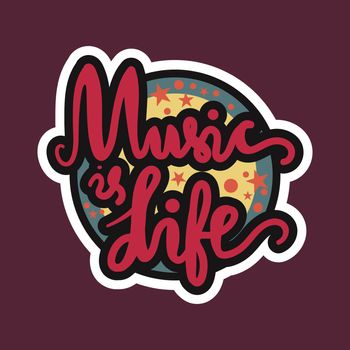 Vintage World Music Day Lettering for Banner and Badge. Sticker, Poster, Card Design Template. Vector