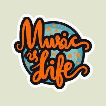 Vintage World Music Day Lettering for Banner and Badge. Sticker, Poster, Card Design Template. Vector