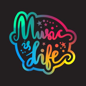 Vintage World Music Day Lettering for Banner and Badge. Sticker, Poster, Card Design Template. Vector