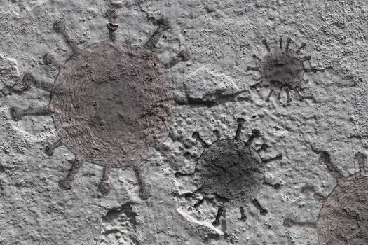 Old stone and rock textures with some virus fossil virus visualization.