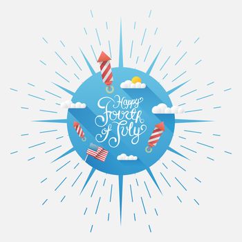 Digitally generated happy fourth of july vector
