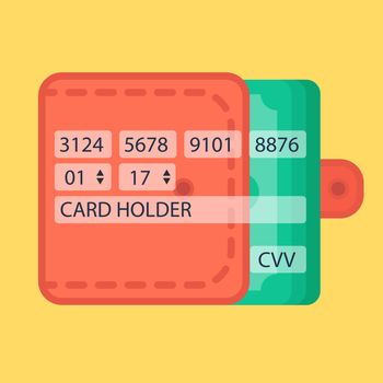 Web Template, Web Elements for site form of online shopping and enter card data in view purse. Vector
