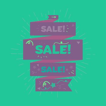 Stylish Retro Advertising Sale Banner for Shop, Market and Store. vintage discount offer design element for print, flyer, sticker, poster, advertise, marketing. Vector