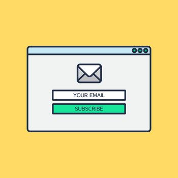 Web Template, Web Elements for site form of email subscribe, newsletter. Vector