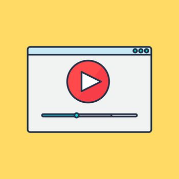 Web Template, Web Elements for site form of watching online video. Vector