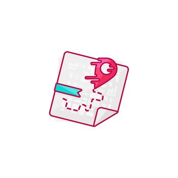 Liquid Red Pointer on Map. Fast Delivery or the Shortest Route Symbol. Navigation and search of place design. Vector