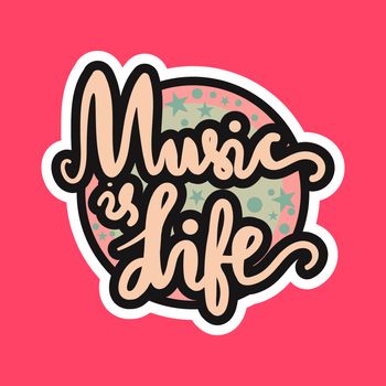 Vintage World Music Day Lettering for Banner and Badge. Sticker, Poster, Card Design Template. Vector