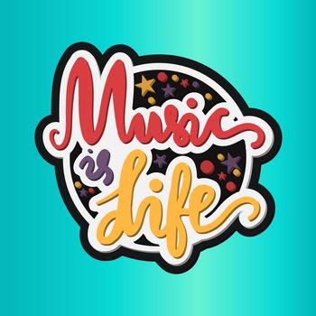 Vintage World Music Day Lettering for Banner and Badge. Sticker, Poster, Card Design Template. Vector