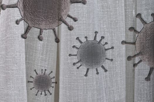 Folded textile and fabric textures with some virus fossil visualization