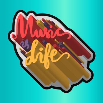 Vintage World Music Day Lettering for Banner and Badge. Sticker, Poster, Card Design Template. Vector