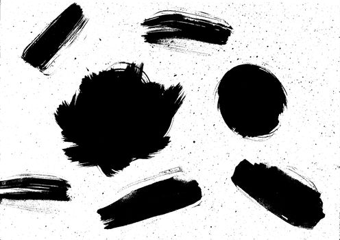 Grunge texture created from black aquarelle. Vector