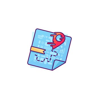Liquid Red Pointer on Map. Fast Delivery or the Shortest Route Symbol. Navigation and search of place design. Vector