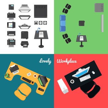 26 Office and Presentation Icons for workplace and presentation. Vector
