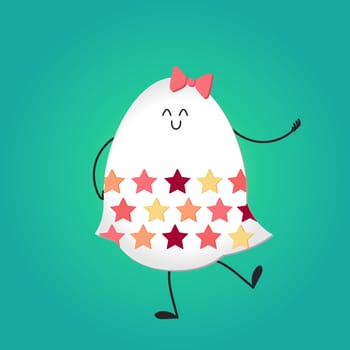 Happy easter with happy dancing egg. Vector