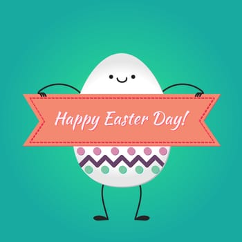 Happy easter with happy dancing egg. Vector