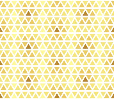 Seamless gold triangle geometric pattern. Retro ornament for textile and print. Vector