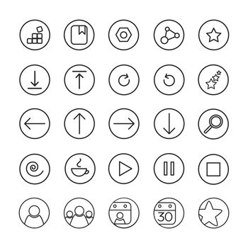 Web App Icons. User Interface symbols. Vector