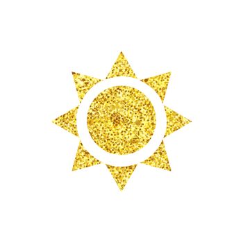 Gold triangle sun. Nature symbol, warm and light. Vector