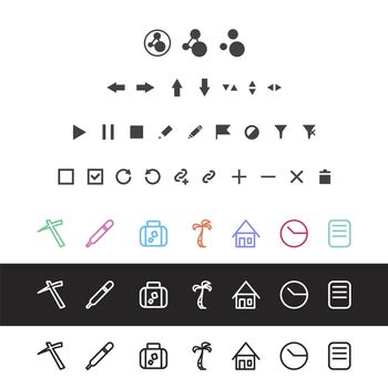 Web App Icons. User Interface symbols. Vector