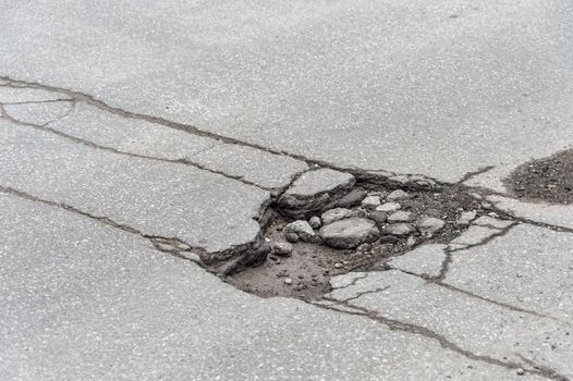 Large pothole in Montreal (2018)