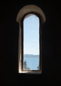 View from window of St Donatus's church in the ancient old town of Zadar in Croatia