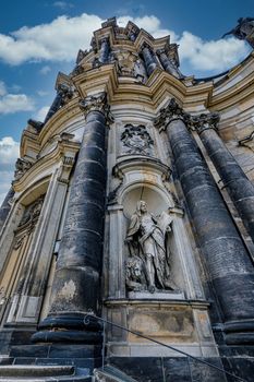 Statues of the Dresden Cathedral, or the Cathedral of the Holy Trinity Katholische Hofkirche.