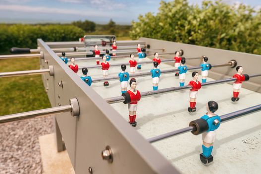 Outdoor table football, baby foot or baby soccer