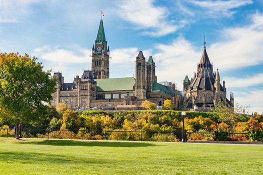 Canadian Parliament Building in Ottawa, in the Autumn season.