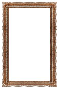 Verry Big Old Gold picture frame, isolated on white - extra large file and quality - 90mpx