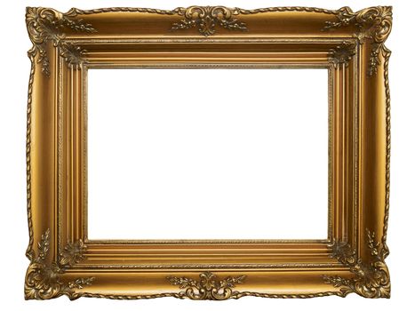Old Picture Frame Isolated On White Background, Design Element, Photograph, Paintings, Photography
