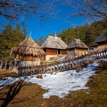 Authentic serbian village Sirogojno, mountain Zlatibor, Serbia