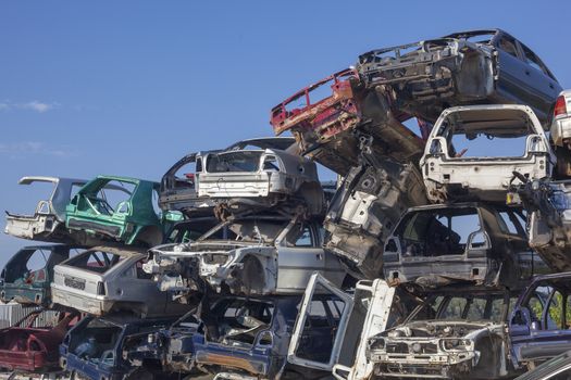 Auto junkyard - Old cars are waiting for recycling