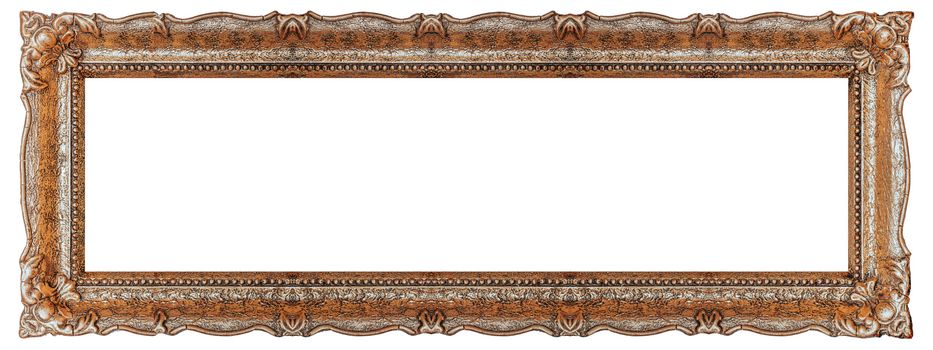 Copper picture frame with empty background copy space - Stock image decorative design element