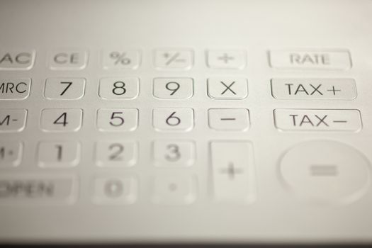 Metal calculator pad with numbers