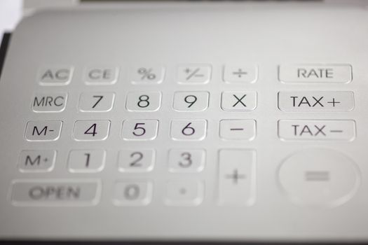 Metal calculator pad with numbers