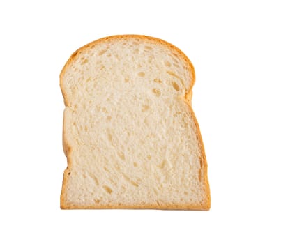 Slice of bread isolated on the white background with clipping path