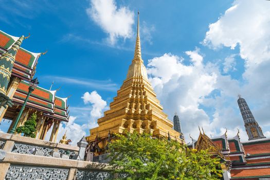 Wat Phra Kaew (The Emerald Buddha) daylight view in Thailand