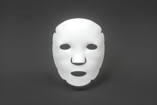 White mask, skin care concept, 3d rendering. Computer digital drawing.