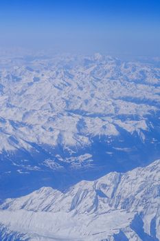 High mountains covered with snow