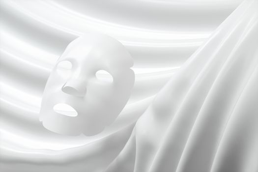 White mask, skin care concept, 3d rendering. Computer digital drawing.