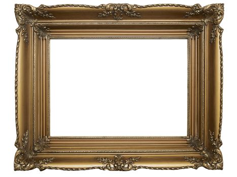 Old Picture Frame Isolated On White Background, Design Element, Photograph, Paintings, Photography