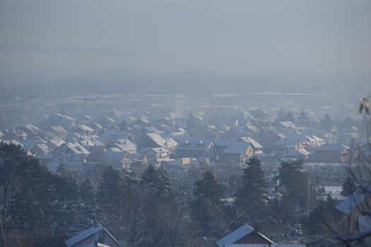 Smog and airpoluton air polution, Europe, Serbia, Valjevo city