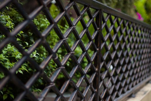 Aluminum Fence in private zone, stock photo