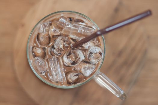 Iced coffee in coffee shop, stock photo