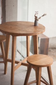 Table decorated in coffee shop, stock photo