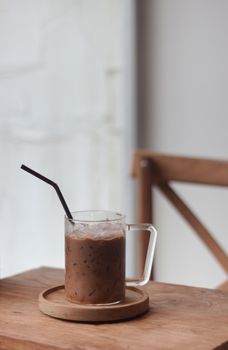 Iced coffee in coffee shop, stock photo