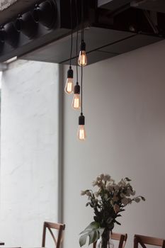 Decorative light bulbs in modern style, stock photo