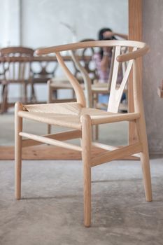 Brown classic chair decorated in coffee shop with clipping path