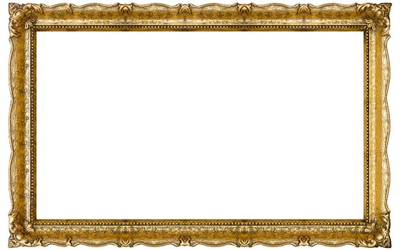 Verry Big Old Gold picture frame, isolated on white - extra large file and quality - 90mpx